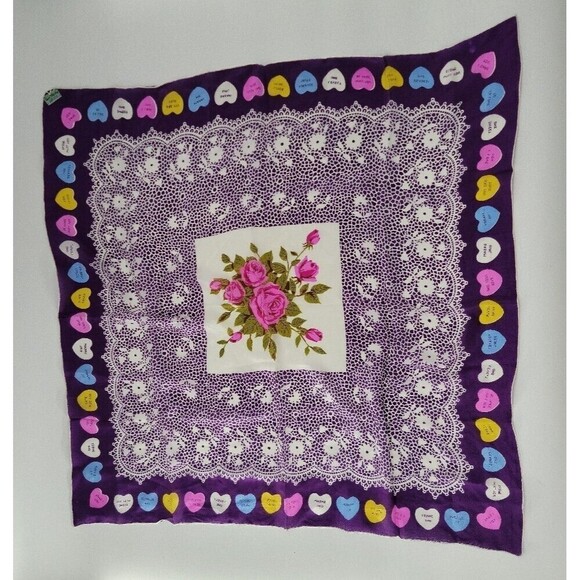 Vintage Carol Stanley 100% Silk Hand Rolled Scarf - Picture 1 of 5